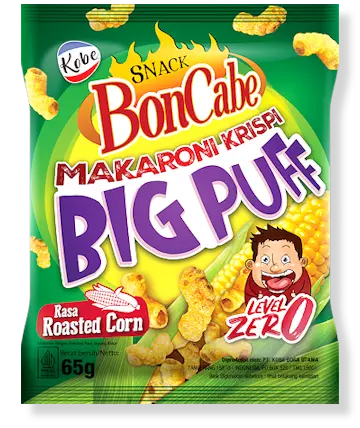 Snack Boncabe Makaroni Krispi Big Puff Level 0 Rasa Jagung Bakar pack